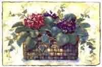 Mural with Basket of Violets and Ivy