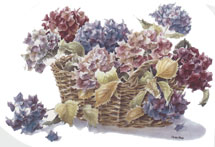 Hydrangea Basket Mural